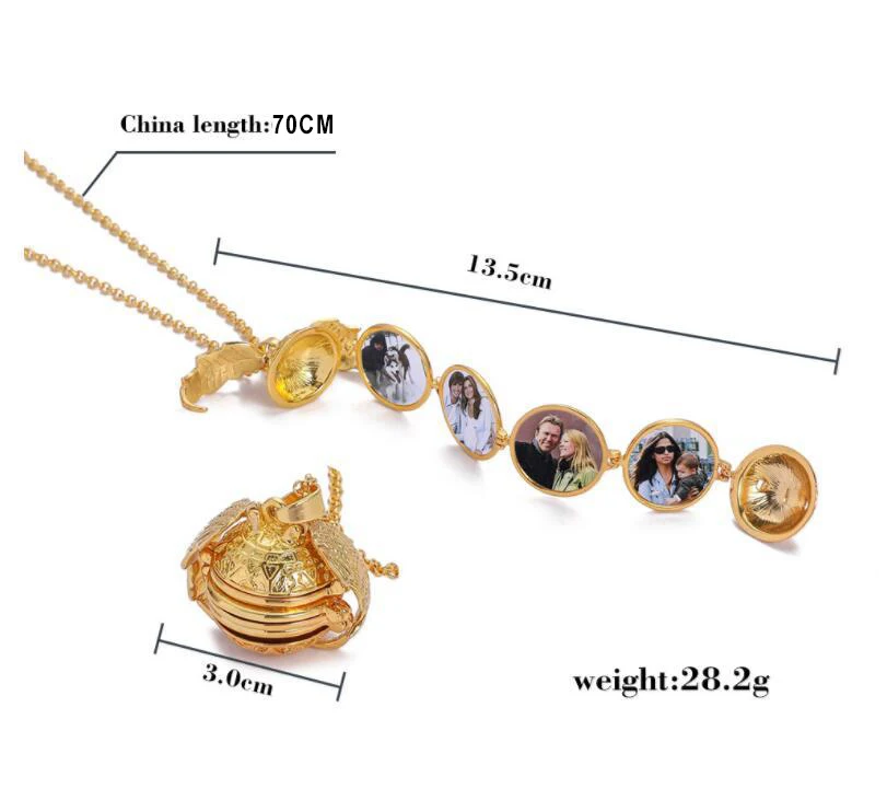 Двойное волшебное 4 фото ожерелье с подвеской-замочком с памятью плавающие Крылья Ангела семейные фотографии ожерелье ювелирные изделия KAN003