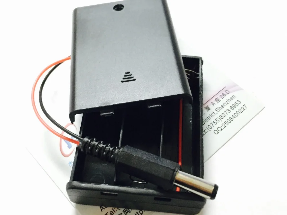 20PCS 3AA 3 AA battery holder case box With Cover and switch DC 2.1