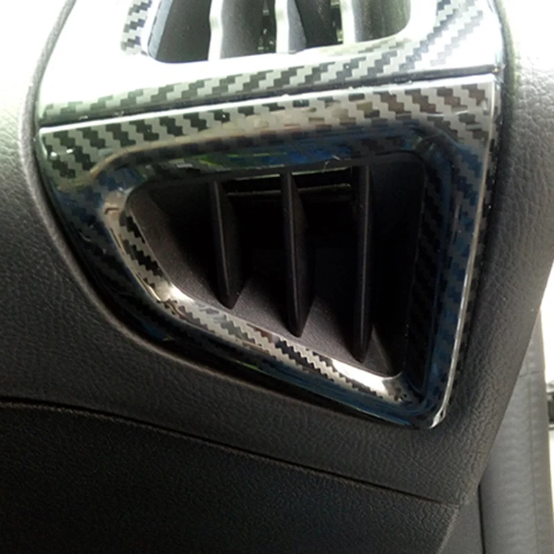 4 шт. углеродное волокно Цвет Нержавеющая интерьерная приборная панель кондиционер вентиляционная отделка для Ford Focus MK3- LHD левая сторона