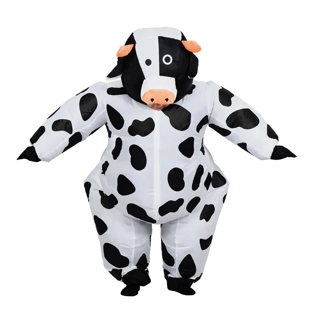 

Inflatable Cow Costume for Adult Women Men Kid Boy Girl Halloween Party Carnival Cosplay Dress Blow Up Suit Animal Mascot Outfit