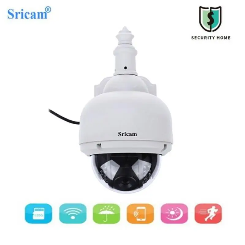 

Sricam SP015 Wireless IP Camera 720P HD Outdoor IP66 Waterproof CCTV surveillance Inspection IR Dome Security PTZ Camera