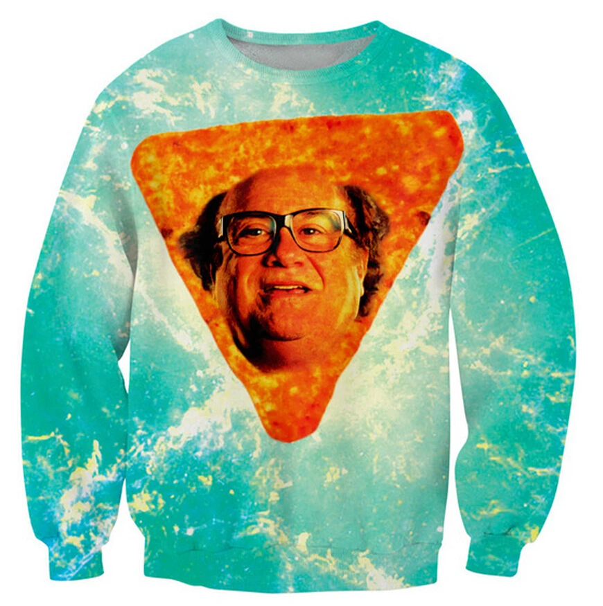 Danny Dorito Crewneck свитер пикантные пот ДеВито в Начо сырным вкусами 3d джемпер для Для