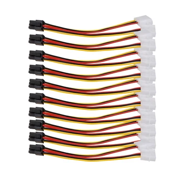

10pcs/lot 4 Pin to 6 Pin Molex PCI-E External Graphics Card Power Converter Adapter Cable Power Supply Connector High Quality