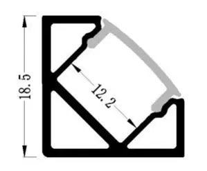 TS18 угловой алюминиевый светодиодный радиатор профиль для светодиодных полос света Светодиодная алюминиевая полоса канал корпус V тип профиля