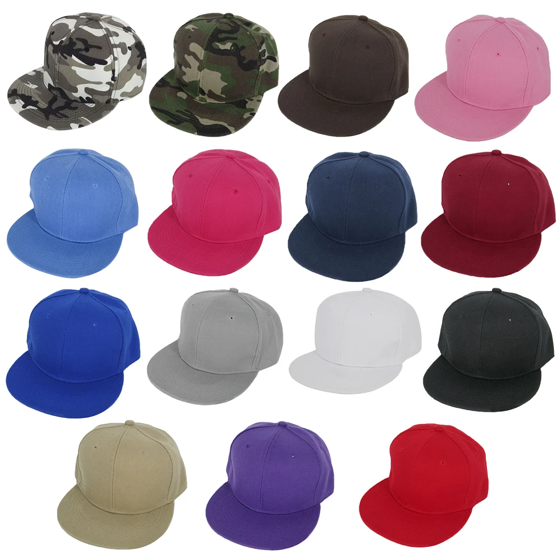 

Newly Design Fashion Unisex Plain Snapback Hats Hip-Hop Adjustable Baseball Cap Solid color Wild style outdoor caps