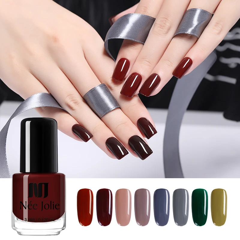 

NEE JOLIE Nail Polish Fast Dry Pure 36 Color Coffee Gray Series Nail Art Lacquer Varnish Polish Manicure Nail Decoration