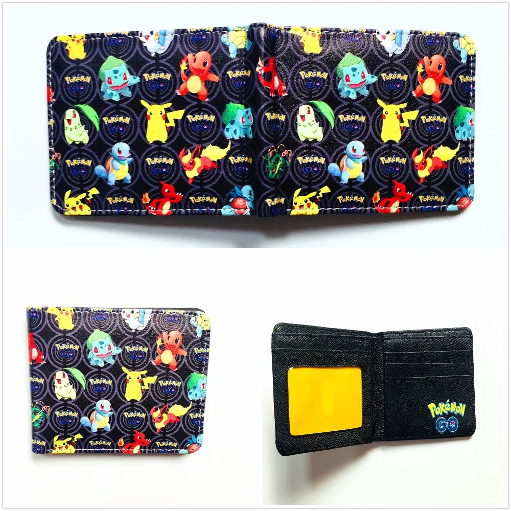 Anime Pikachu Wallet Games Pokemon Purse Gift for Boy Girl Kids Cartoon Pocket Monster Money Bag