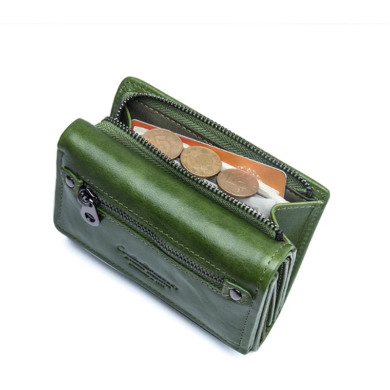 Брендовые женские короткие кошельки DOYUTIG из натуральной коровьей кожи