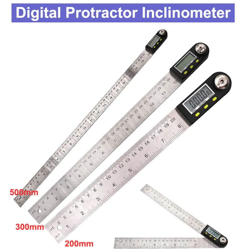 300 мм 200 мм цифровой транспортир Инклинометр Гониометр уровень измерительный инструмент Электронный угловой датчик нержавеющая сталь угол линейка