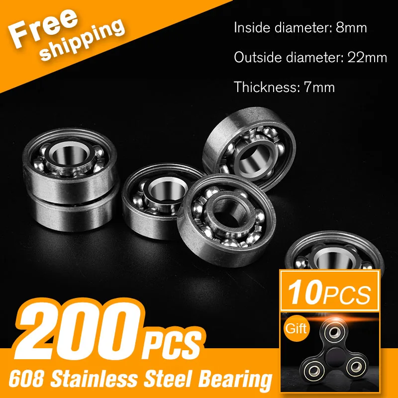 

200pcs 608 Bearing Ball For Fidget Toy EDC Hand Spinner UFO Tri-spinner Zinc Fingertip Gyro Anxiety Stress Toy Accessories