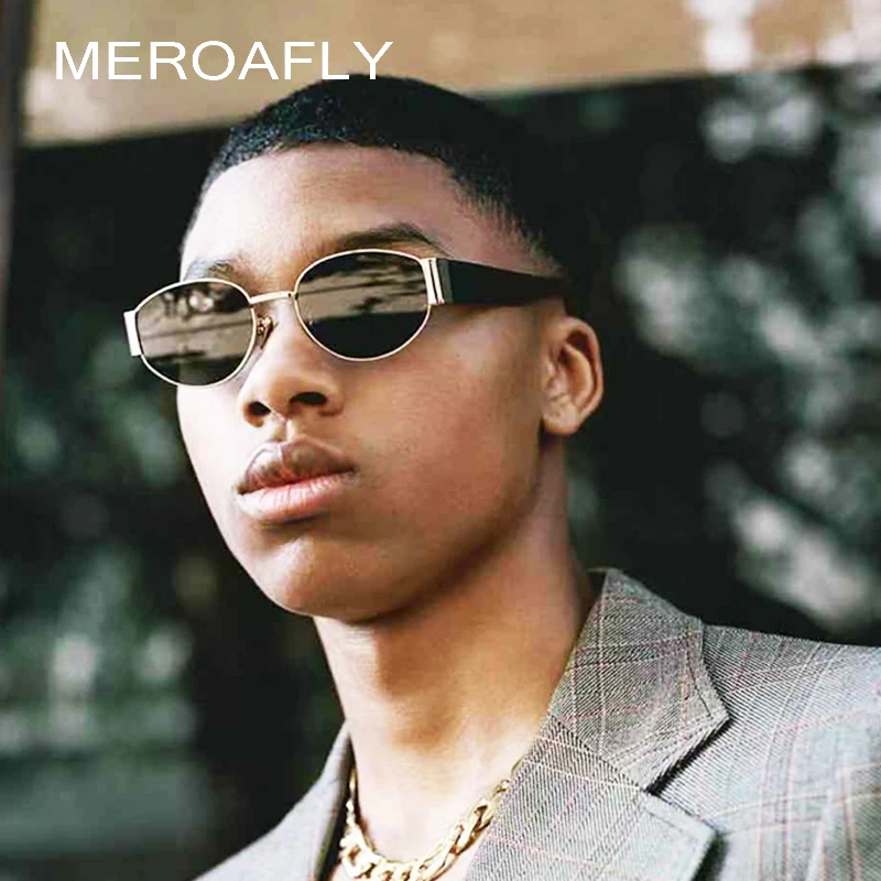 

MEROAFLY Men Metal Oval Frame Steampunk Gothic Vampire Sunglasses Women Unique Retro Sun Glasses Cosplay Styling Oculos De Sol