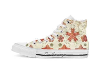 

Ernst Haeckel Scientific Illustration Asteroidea Novelty Design breathable casual High Top lace-up Canvas shoes sneakers