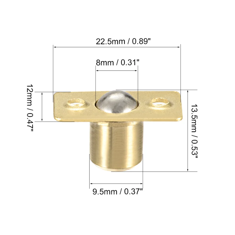 Uxcell Новое поступление маленький шар Catch дверный шкаф буфет латунный шар Catch защелка Catcher 8 мм 9,5 мм вал Диаметр 10 комплектов