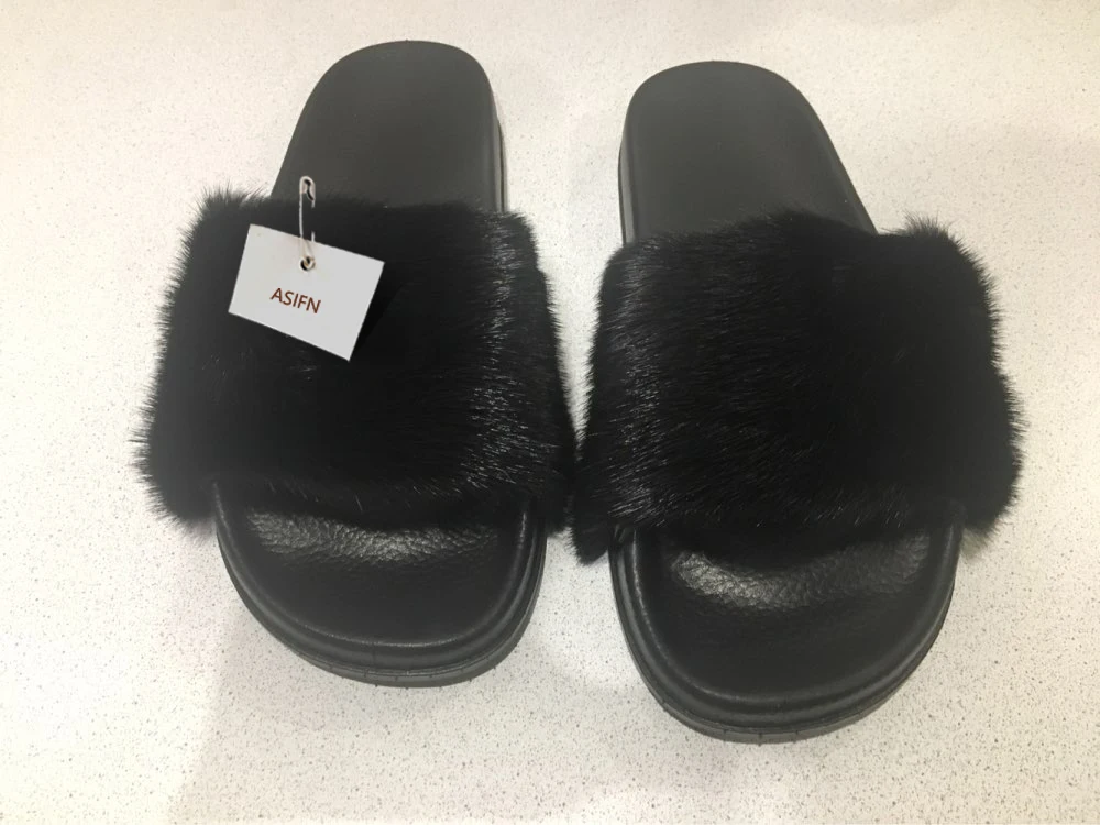 mink flip flops