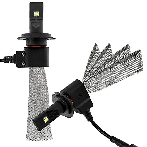 

H7 CREE Chips 40W 5000LM LED Headlight Bulbs Conversion Kit with Flexible Tinned Copper Braid Replace for Halogen or HID Bulbs