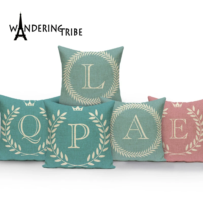 Декоративная подушка в виде букв английского алфавита 45x45 см|cushion cover|cotton linen cushion