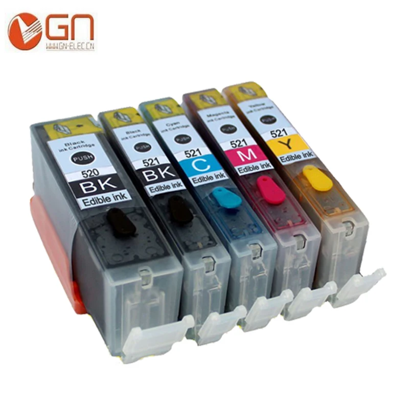 GN 5pk PGI 520 CLI 521 PGI-520 картридж со съедобными чернилами для принтера canon Pixma MP630 MP640 MP980