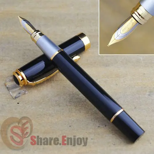 Перьевая ручка Средний NIB JINHAO 500, черный и золотой канцелярские принадлежности, бизнес-офис, лучший подарок