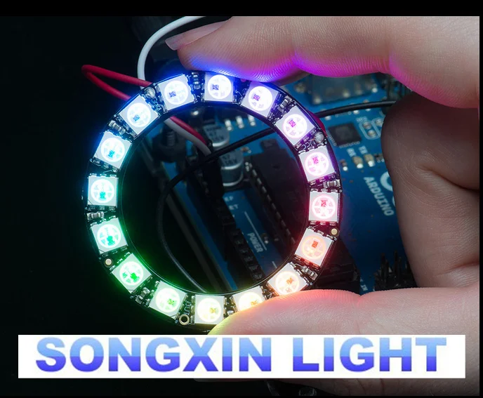 

CJMCU 16 Bit WS2812 5050 RGB LED full-color built-in driving lights Round development board