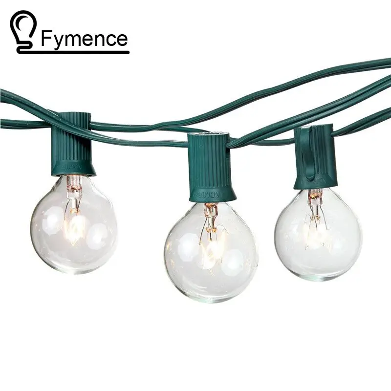 100ft Globe String Lights G50 100 Clear Bulbs 220 110v Black String Lights G50 100 Clear Globe Bulbs