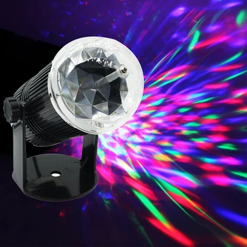 

Professional Disco Ball Voice Cotrol Mini RGB LED DJ Stage Light Auto Rotating Crystal Magic Stage Light Sound Active gift#