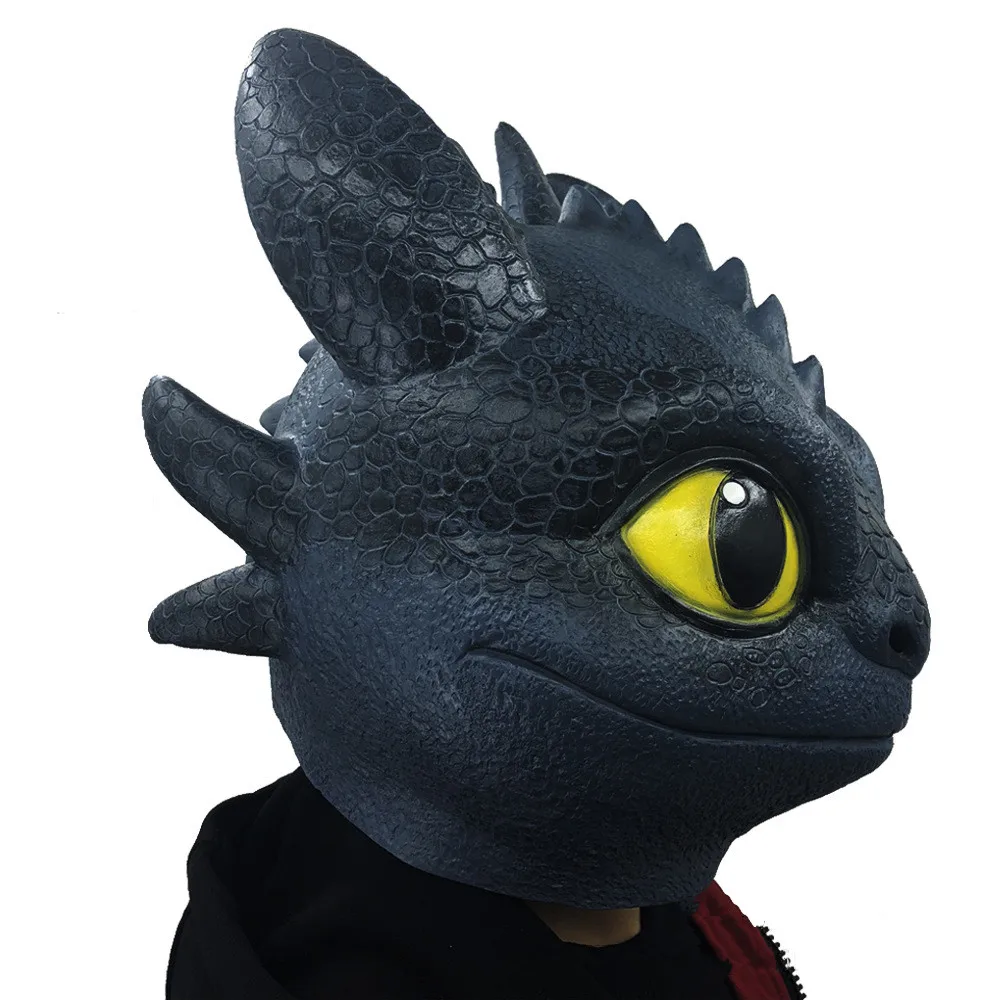 New How to Train Your Dragon Light Fury Toothless Night Fury Cosplay Mask Helmet Latex Masks Kids Adult Cosplay Props Toy Gift