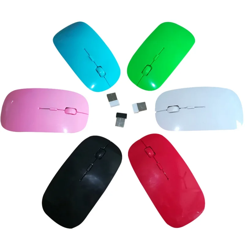 

Colorful Thin Computer Mouse USB Optical Wireless Computer Mouse 2.4G Receiver Super Slim Mouse For PC Laptop