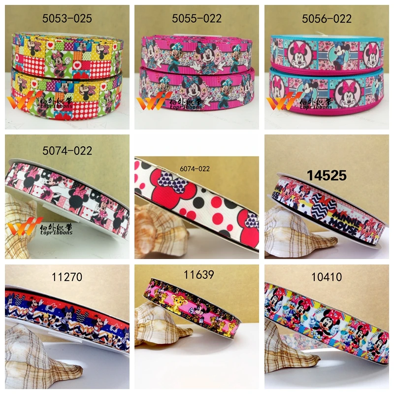

Free shipping 50 yard cartoon printed grosgrain ribbon 14525