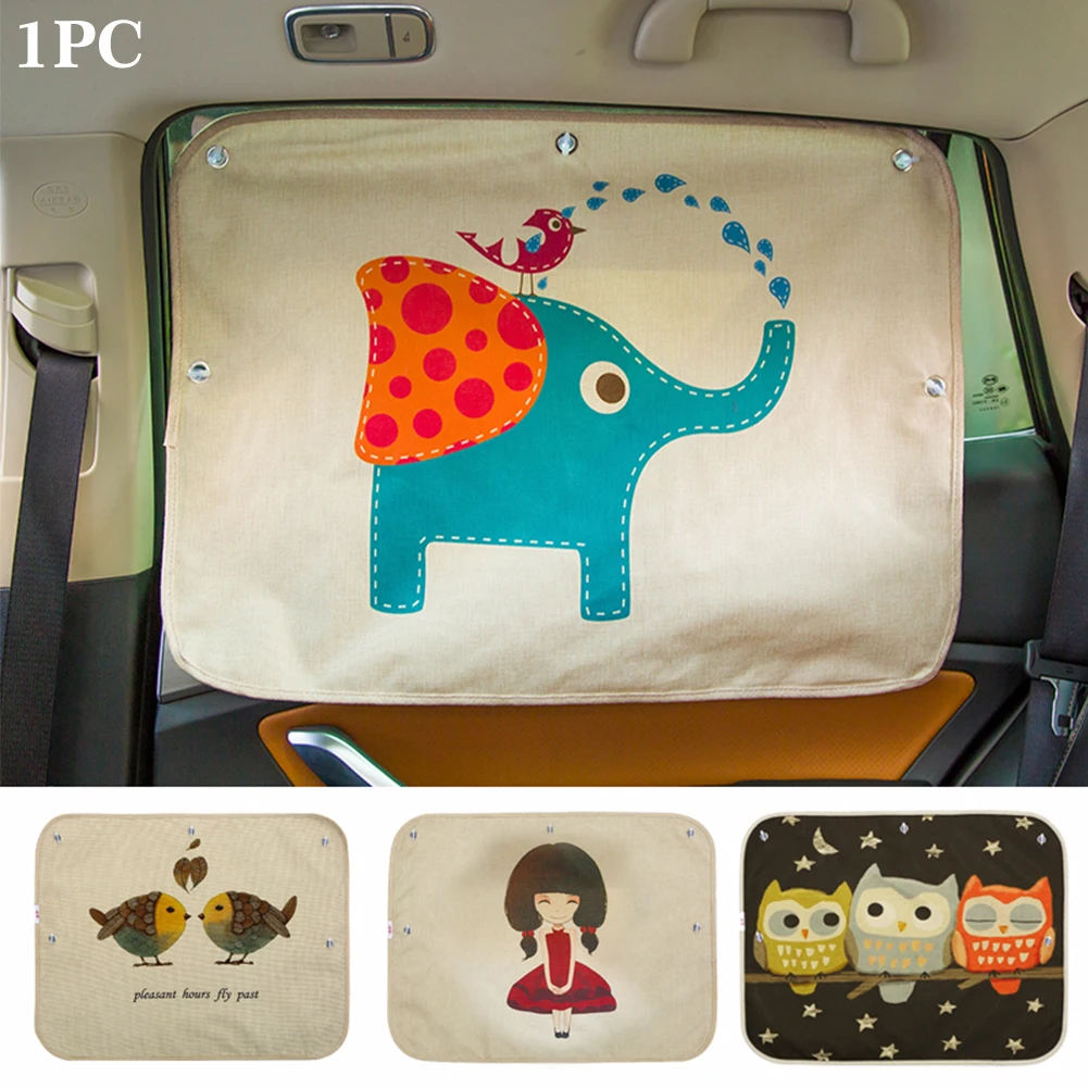 

Car Windshield Car Sun Shade Curtains Cute Cartoon Car Styling Rear Side Window Sunshade Protect Window Curtains 70cm*50cm