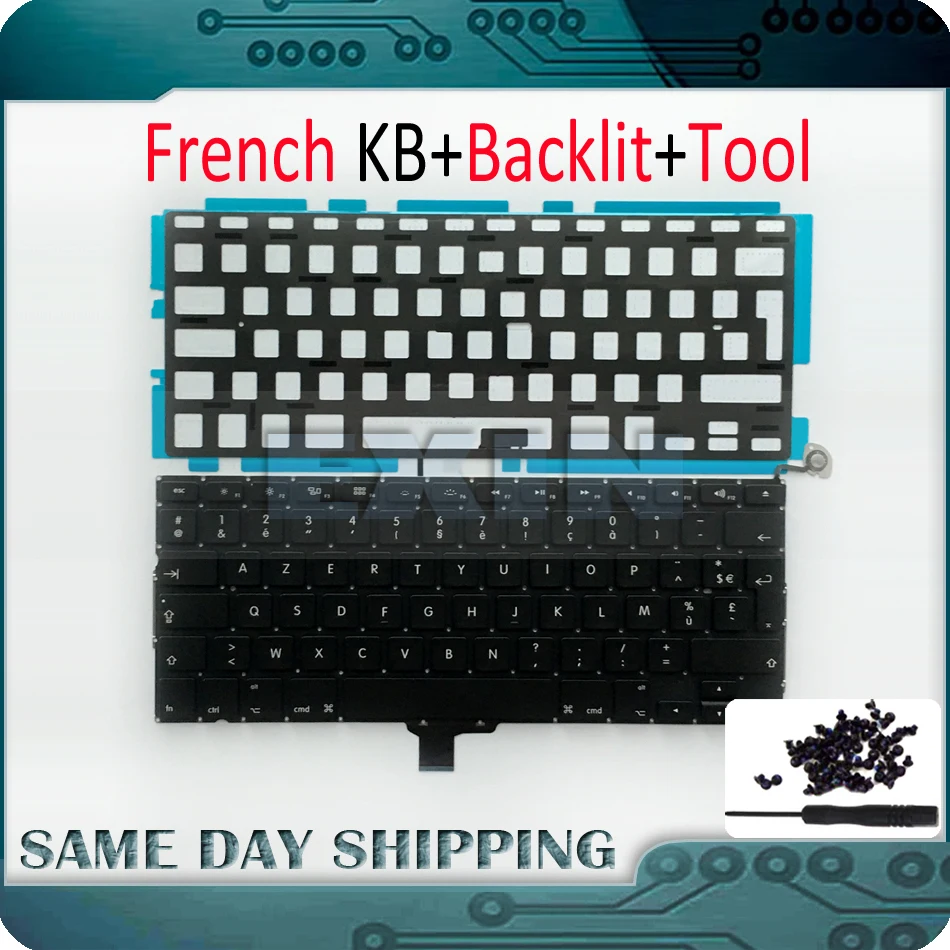 OEM Новинка для Macbook Pro 13 &quotA1278 FR Французская клавиатура AZERTY Макет + Подсветка винты