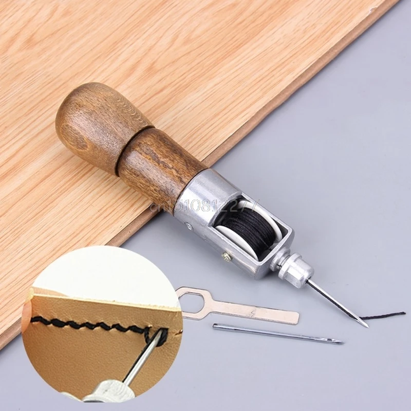 Leather Lock Stitch Sewing Awl Thread Kit Fabric Needles Stitch DIY Leathercraft