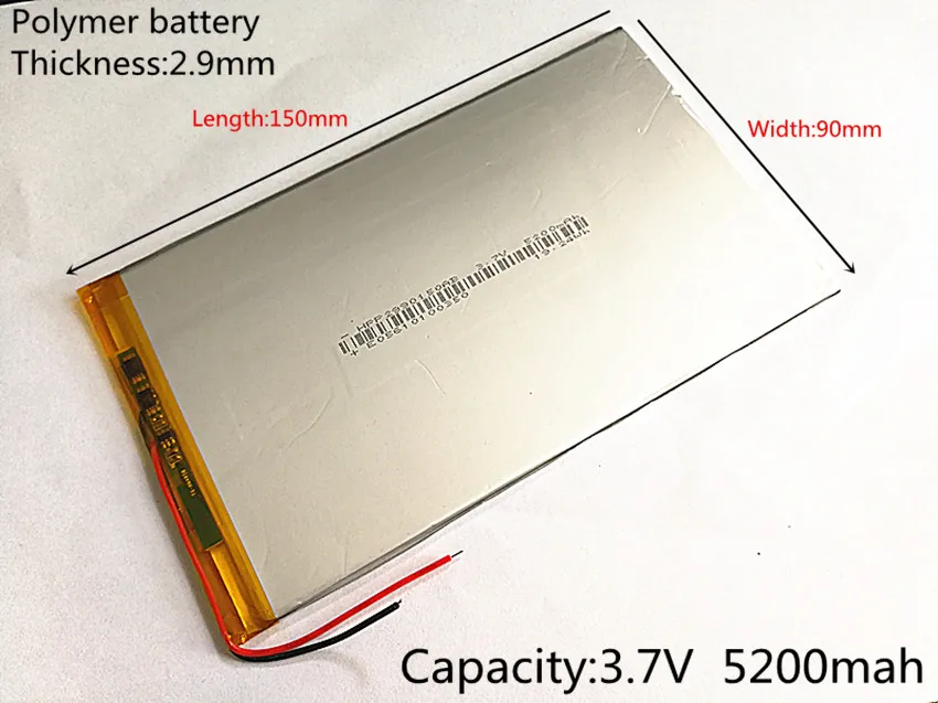 3.7V,5200mAH (polymer lithium ion battery) Li ion battery for tablet pc
