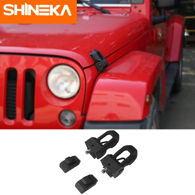 SHINEKA Hood Locks for Jeep Wrangler JK Hood Catch 2007 2017 for Jeep