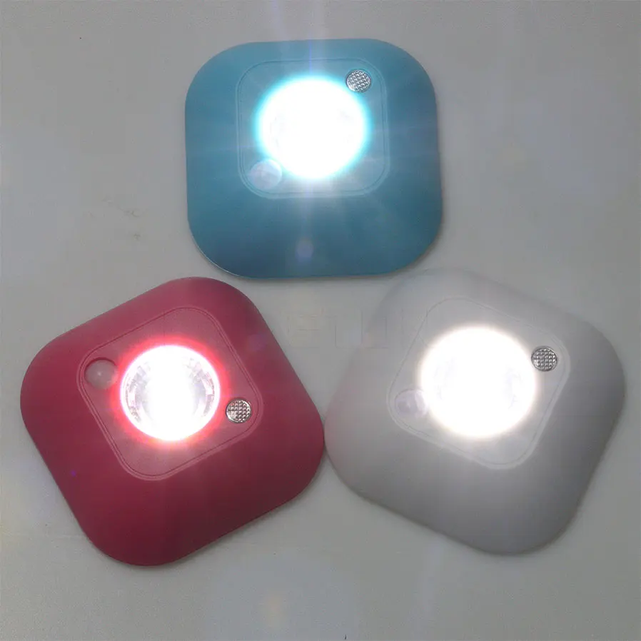 cheap Mini Night Light PIR Motion Sensor Infrared Led Lamp Ceiling Shoe Cabinet Wireless Wall Light Emergency Light Bookcase Light