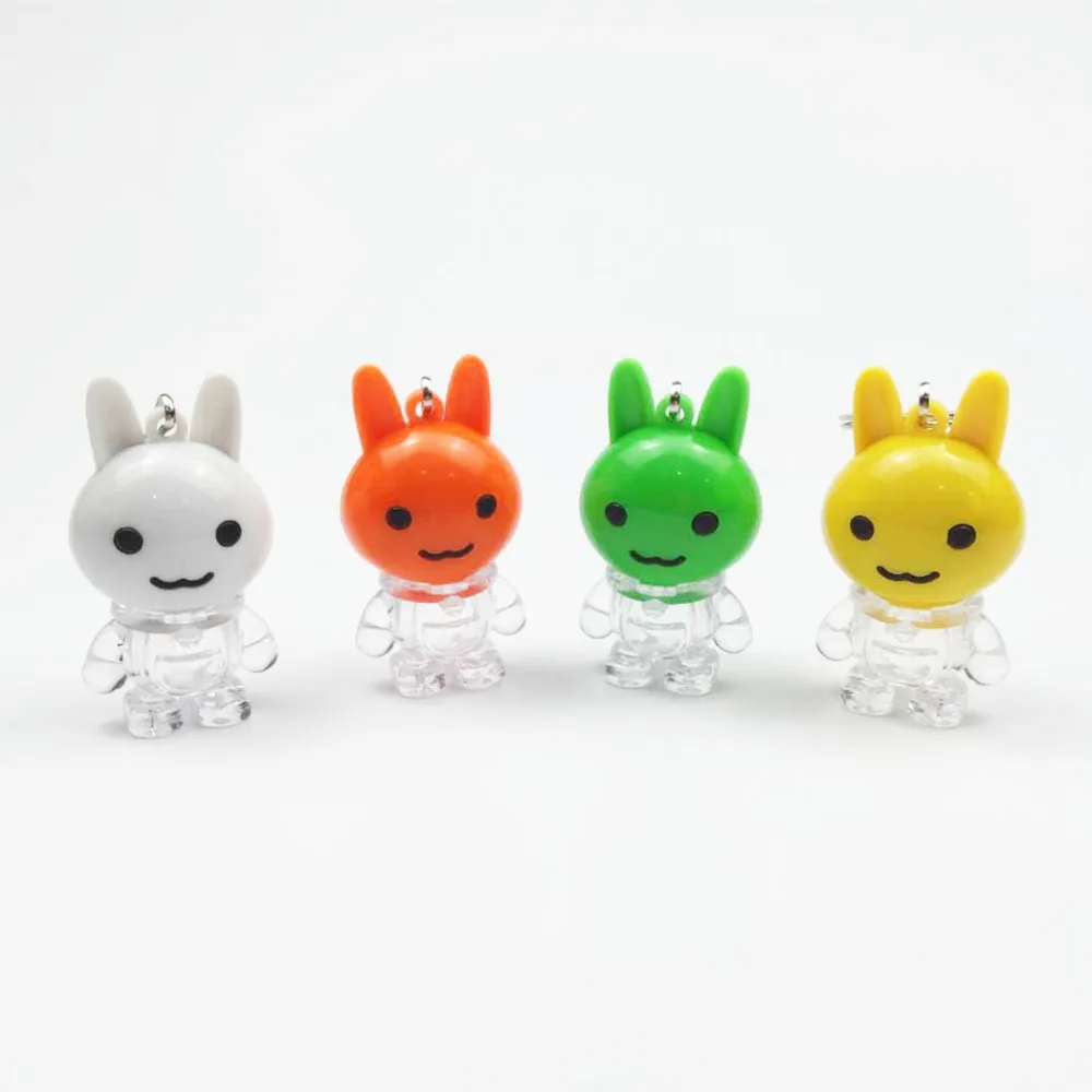 

LED cartoon rabbit animal flash light keychain lighting Cute reative activities gift small pendant keyring wholesale 100pcs/lot