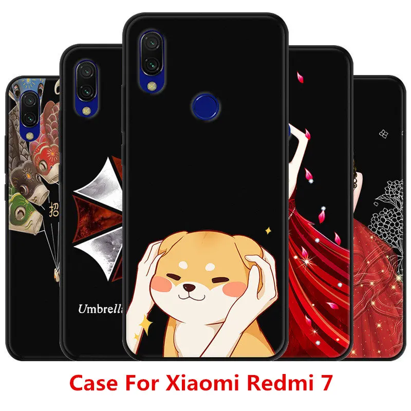 Чехол для девочки в красном платье Xiaomi Redmi 7 чехол мобильного телефона из ТПУ с