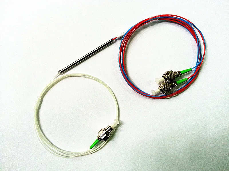 HIGH QUALITY  High Quality 0.9mm 1x2 50:50 Coupling ratio SM Dual Window Fiber optic Splitter with FC/APC FBT 1x2