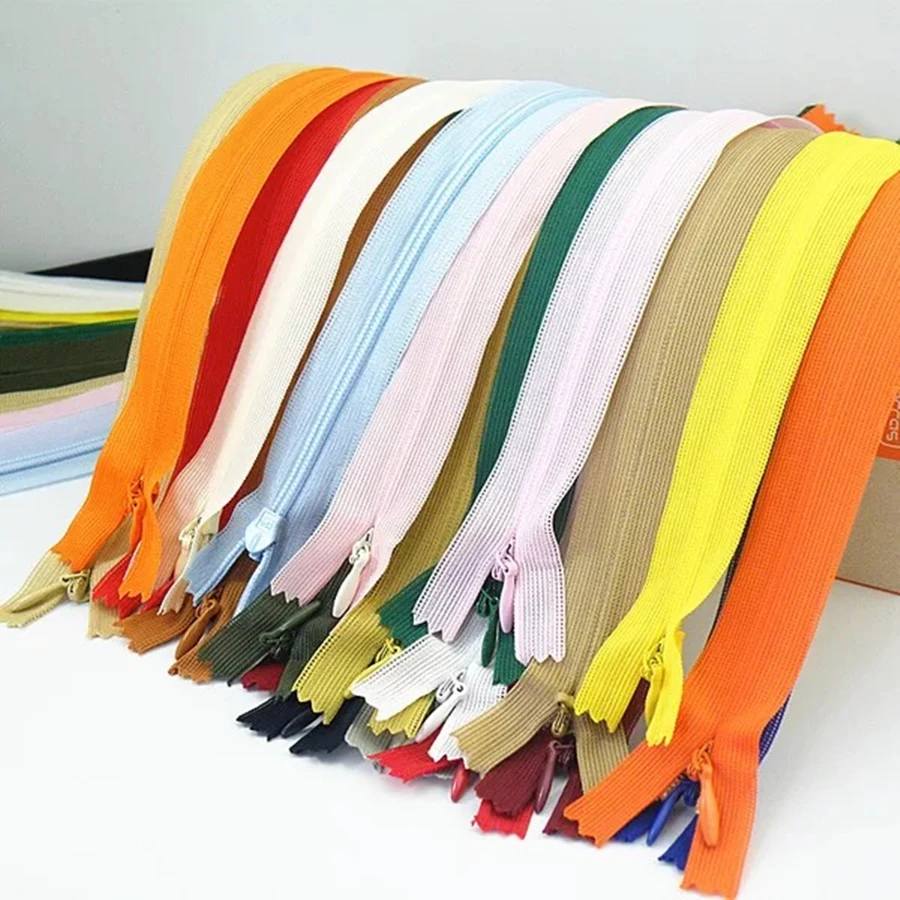 

25 CM 10Pcs 3# Closed End Nylon Invisible Mesh lace edge Coil Zippers Tailor Sewing Craft Colorful Nylon DIY Accessories