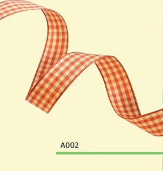 

100yards/roll 5/8 Inch(16mm)Polyester Check Plaid Ribbon For Holiday