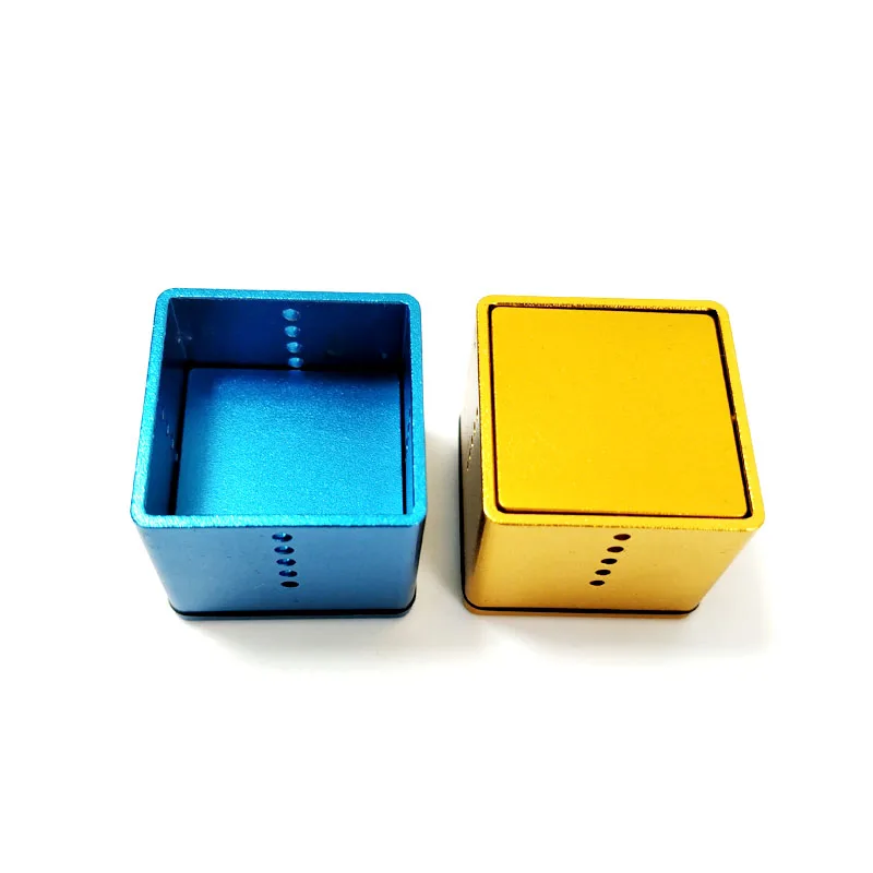 Алюминиевый Портативный мини квадратный толчок Бильярд мелок для кия держатель коробка многоцветный мелок для снукера Перевозчик Бильярд аксессуары