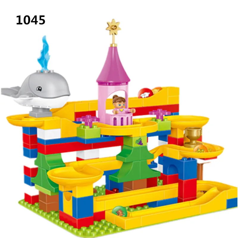 

137pcs Marble Race Run Maze Balls Rolling Building Blocks Compatible With Duploe DIY Construction Bricks For Children Baby Gifts