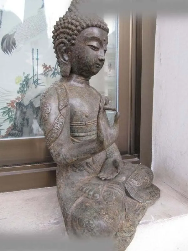 

16 Tibet Buddhism Temple Copper Bronze Dragon Tathgata Sakyamuni Buddha Statue