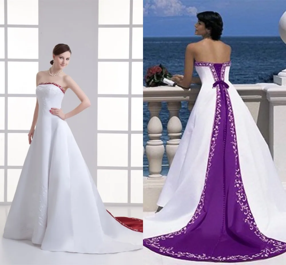 Wedding Purple And White Wedding Dress zoom top woman dress blog white wedding with purple accents robe de mariage and dresses red made in china satin lace up back