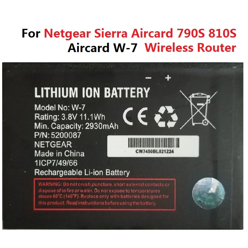 3,7 V Батарея для Netgear Сьерра-Беспроводной маршрутизатор Aircard W-1 W-3 W-5 W-7 W-10 1800 мАч 2000 мАч 2500 мАч 2930 мАч 5040 мАч аккумулятор - Цвет: W-7