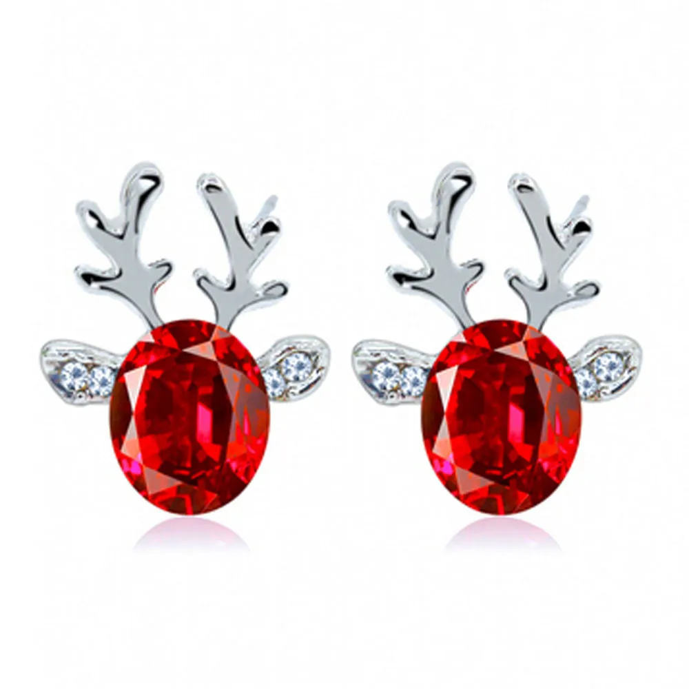 

Crystal Earrings For Woman luxury three dimensional Christmas reindeer earing Christmas gift 10.4