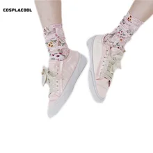 [COSPLACOOL] розы печати Harajuku Calcetines женский высокой моды Meias пикантные шелковые Носки для девочек Для женщин/дамы кучи куча Кружево sokken