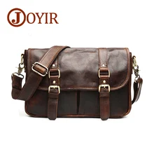 JOYIR Genuine Leather Men Small Shoulder Bags Vintage Leather Messenger Crossbody Travel Bag Handbag for Men