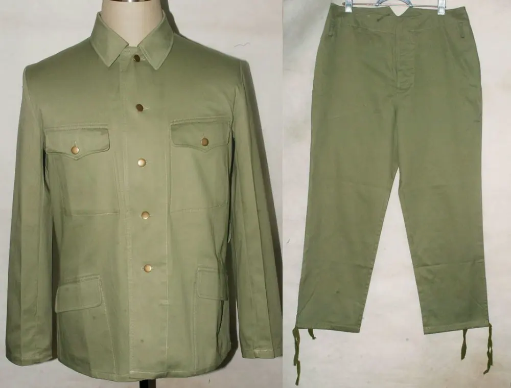 

WWII JAPANESE ARMY PRIVATE EM TUNIC JACKET AND TROUSERS PANTS UNIFORM IN SIZES-32220