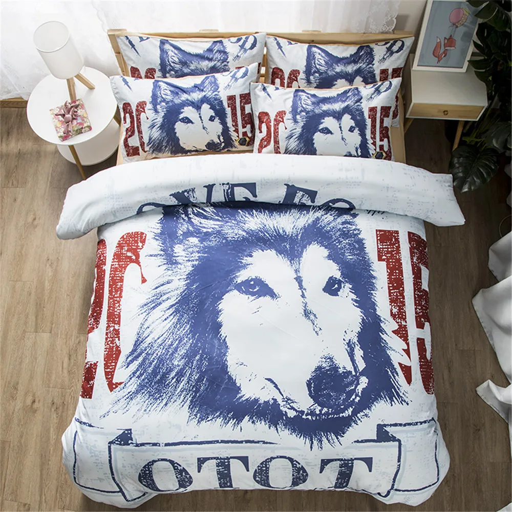 3d Cute Dog Bedding Set High Definition Print Quilt Cover Set