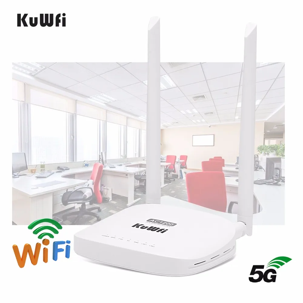 KuWFi 2 4 ГГц 5 двухдиапазонный беспроводной Wi Fi маршрутизатор повторитель скорость